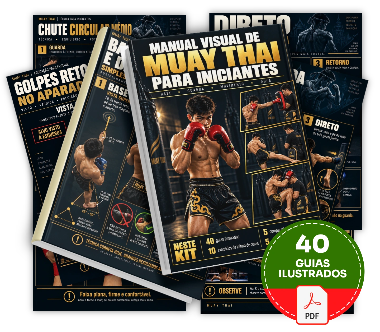 Conheça os fundamentos do Muay Thai com um guia ilustrado antes das aulas para entender melhor as explicações e aplicar as orientações do professor na prática.